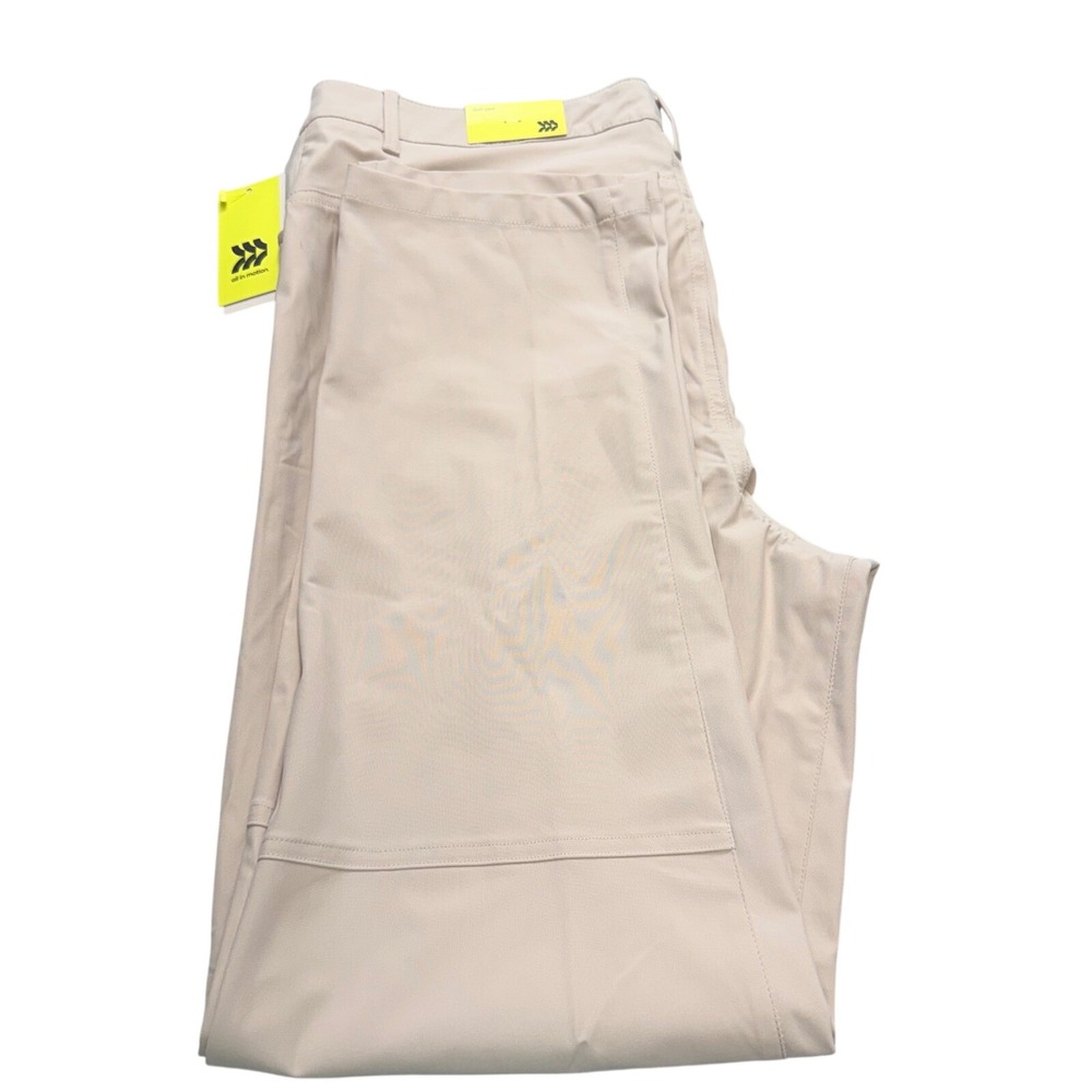 All in Motion Mens Golf Pants Tan Khaki 38x30 Performance Tech Stretch NEW